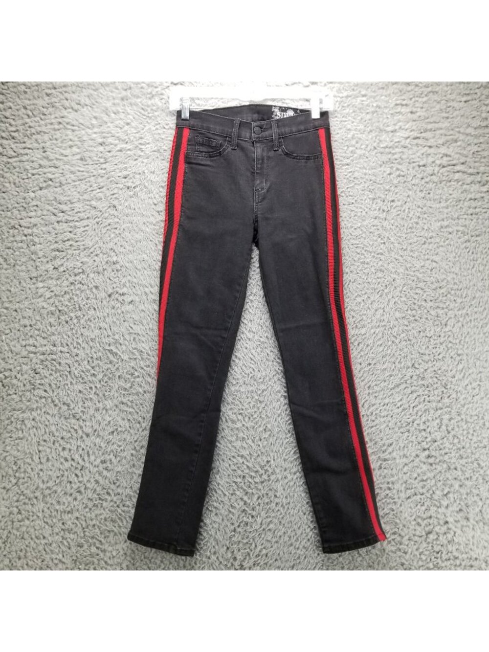 SIWY Jeans Womens 25 Black Mirror Striped Marion Skinny Made In USA